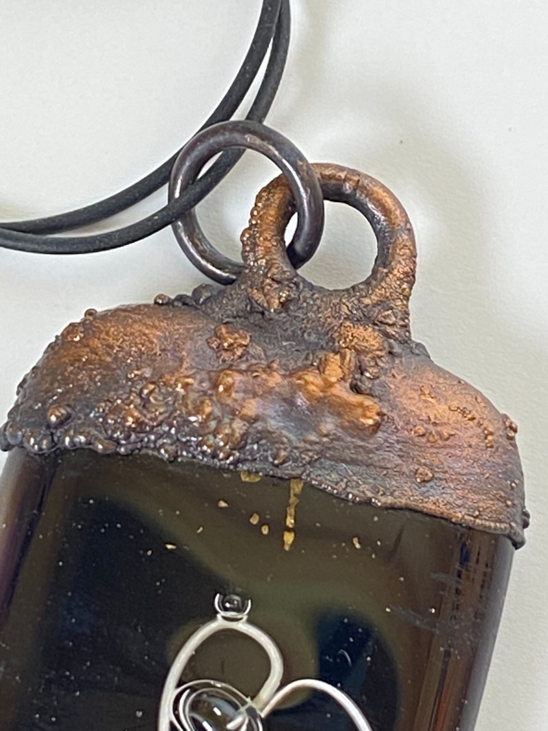 Electroformed Copper Pendant Fine Silver Heart Electroformed Copper Pendant Fine Silver Heart