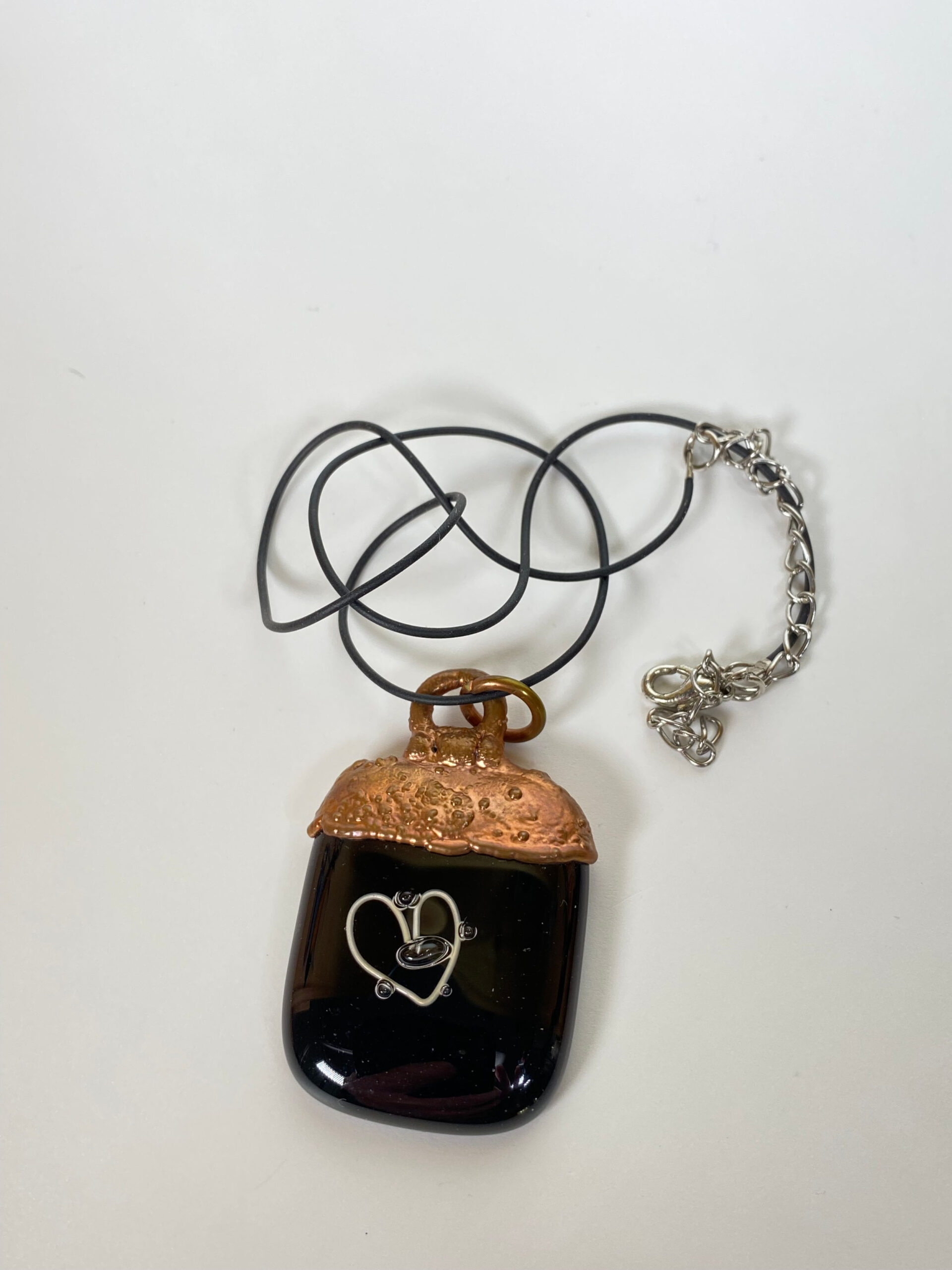 Electroformed Copper Pendant Fine Silver Heart Electroformed Copper Pendant Fine Silver Heart