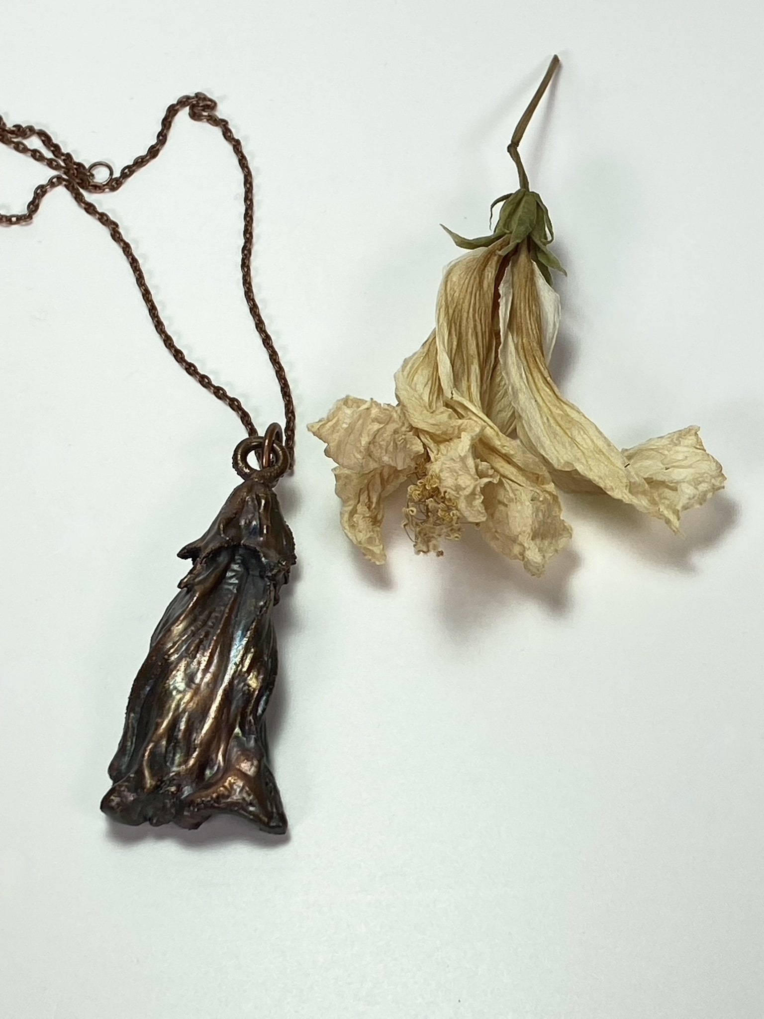 11967B8B-1CDE-4D1E-B494-606AA912134C_1_102_a-min Electroformed Copper Pendant Hand-Crafted Organic Hibiscus Design "Must Have Statement Piece"