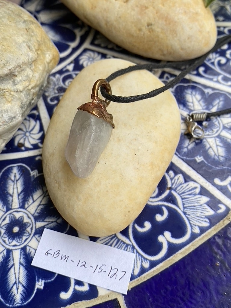 Electroformed Copper And White Quartz Crystal Pendant Electroformed Copper And White Quartz Crystal Pendant