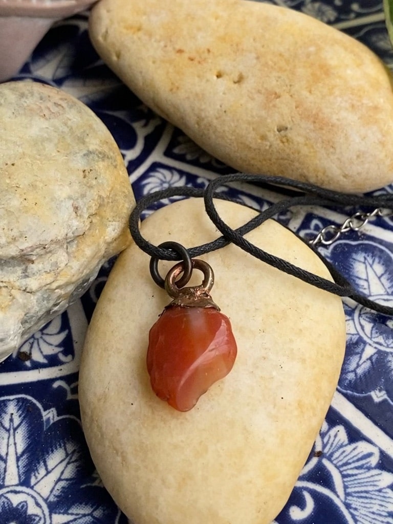 Unforgettable Electroformed Copper and Carnelian Pendant Unforgettable Electroformed Copper and Carnelian Pendant