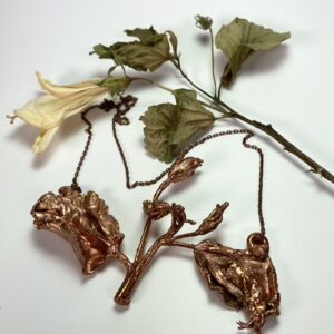 Electroformed Copper Pendant Hand-Crafted Organic Hibiscus Design "Must Have Statement Piece"