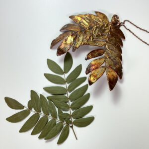 Electroformed Copper Pendant Hand-Crafted Organic Leaf Design