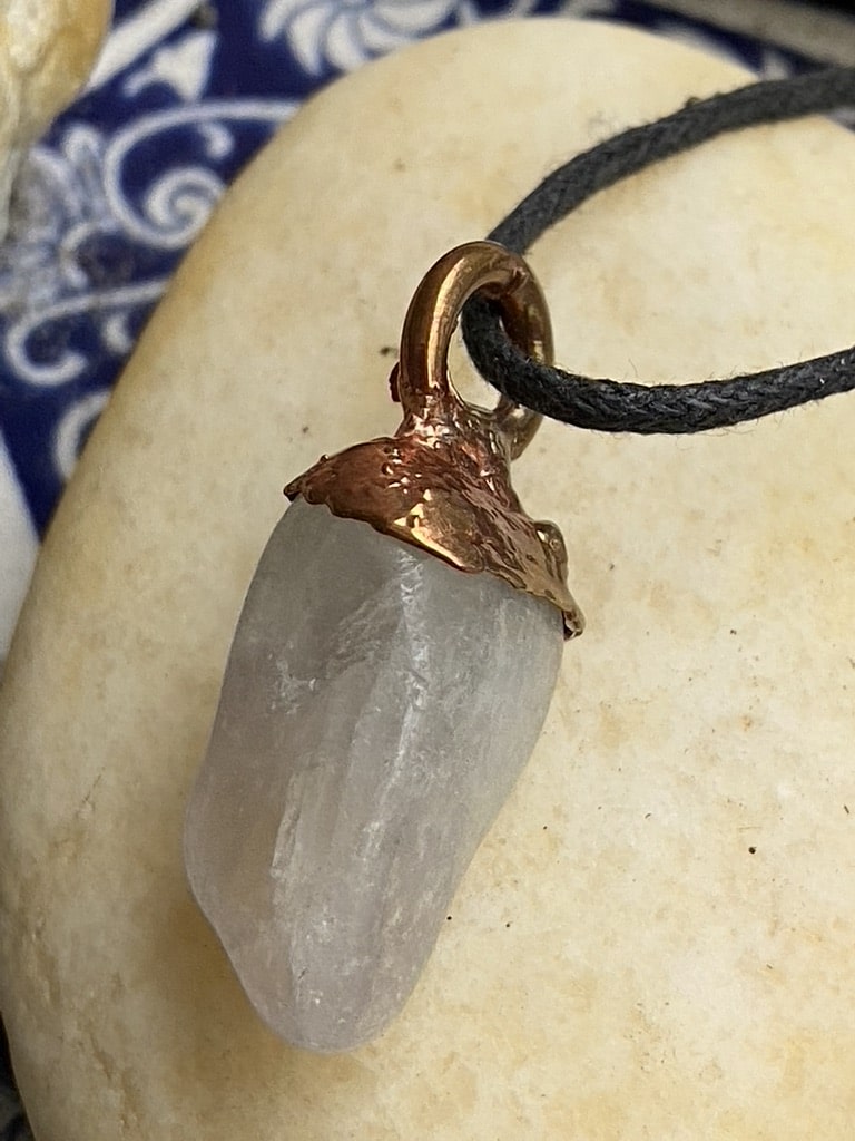 Electroformed Copper And White Quartz Crystal Pendant Electroformed Copper And White Quartz Crystal Pendant
