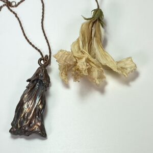 Electroformed Copper Pendant Hand-Crafted Organic Hibiscus Design "Must Have Statement Piece"