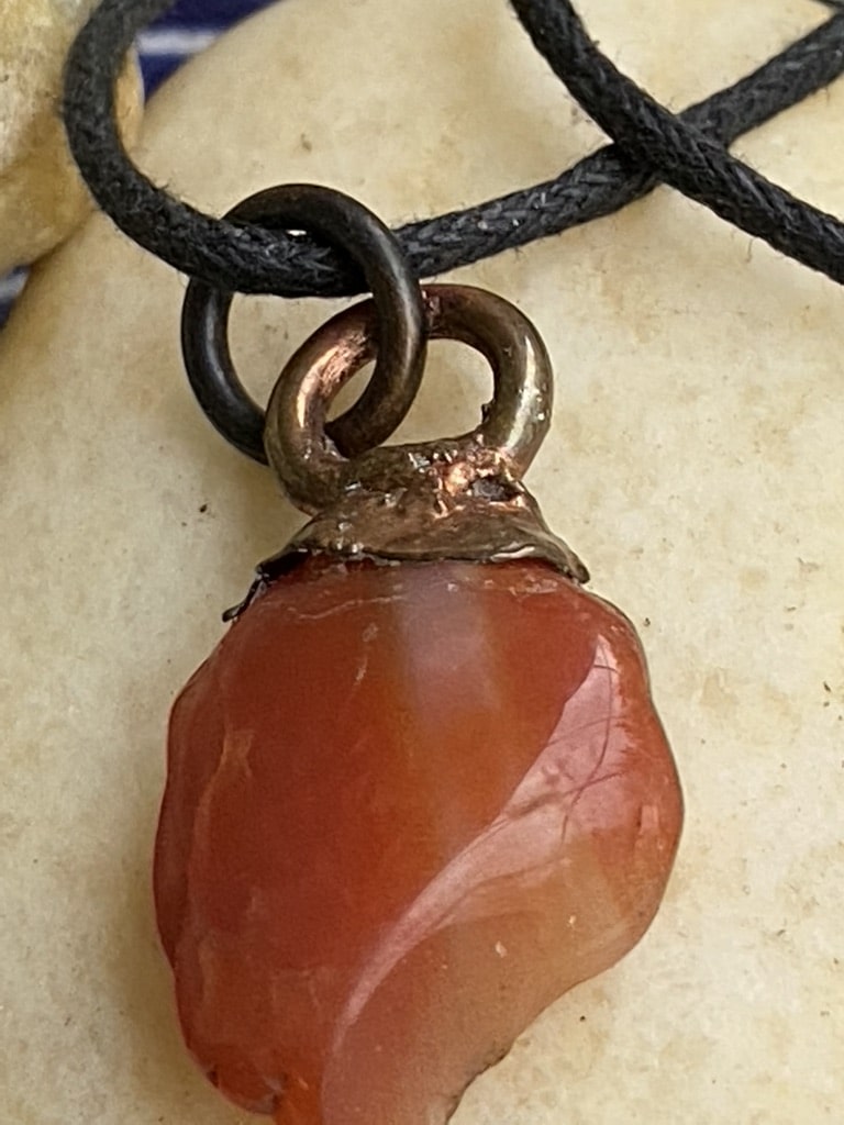 Unforgettable Electroformed Copper and Carnelian Pendant Unforgettable Electroformed Copper and Carnelian Pendant