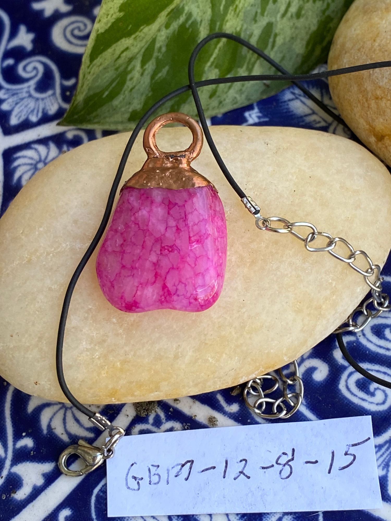 Electroformed Copper Raw Raspberry Rhodolite Pendant Electroformed Copper Raw Raspberry Rhodolite Pendant